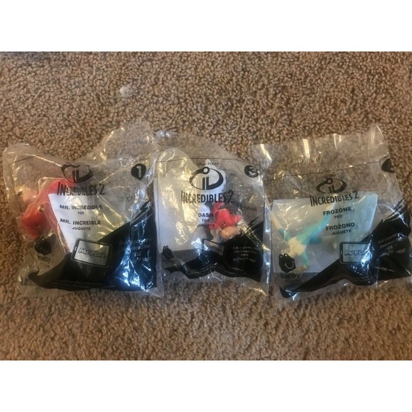 Disney Other - The Incredibles 2 McDonalds Happy Meal Toys Set Of 3 #1,3,6 Mr. Incredible, Dash